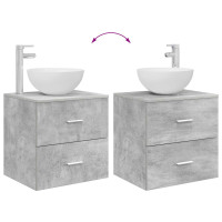 Produktbild för Badrumsmöbelset 2 pcs Betonggrå Konstruerat trä