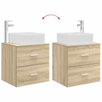 Produktbild för Badrumsmöbelset 2 pcs Sonoma-ek Konstruerat trä