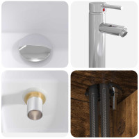 Produktbild för Badrumsmöbelset 2 pcs Rökt ek Konstruerat trä