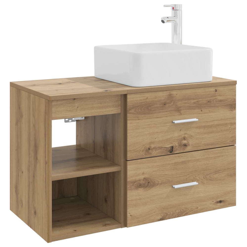Produktbild för Badrumsmöbelset 2 pcs Artisan-ek Konstruerat trä