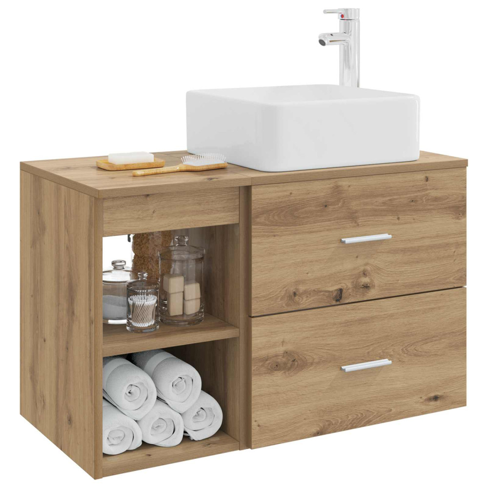 Produktbild för Badrumsmöbelset 2 pcs Artisan-ek Konstruerat trä