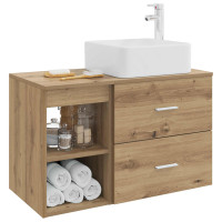 Produktbild för Badrumsmöbelset 2 pcs Artisan-ek Konstruerat trä