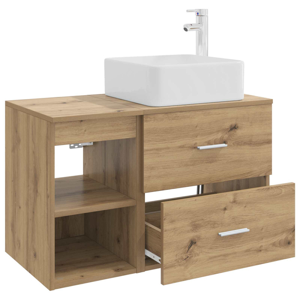 Produktbild för Badrumsmöbelset 2 pcs Artisan-ek Konstruerat trä