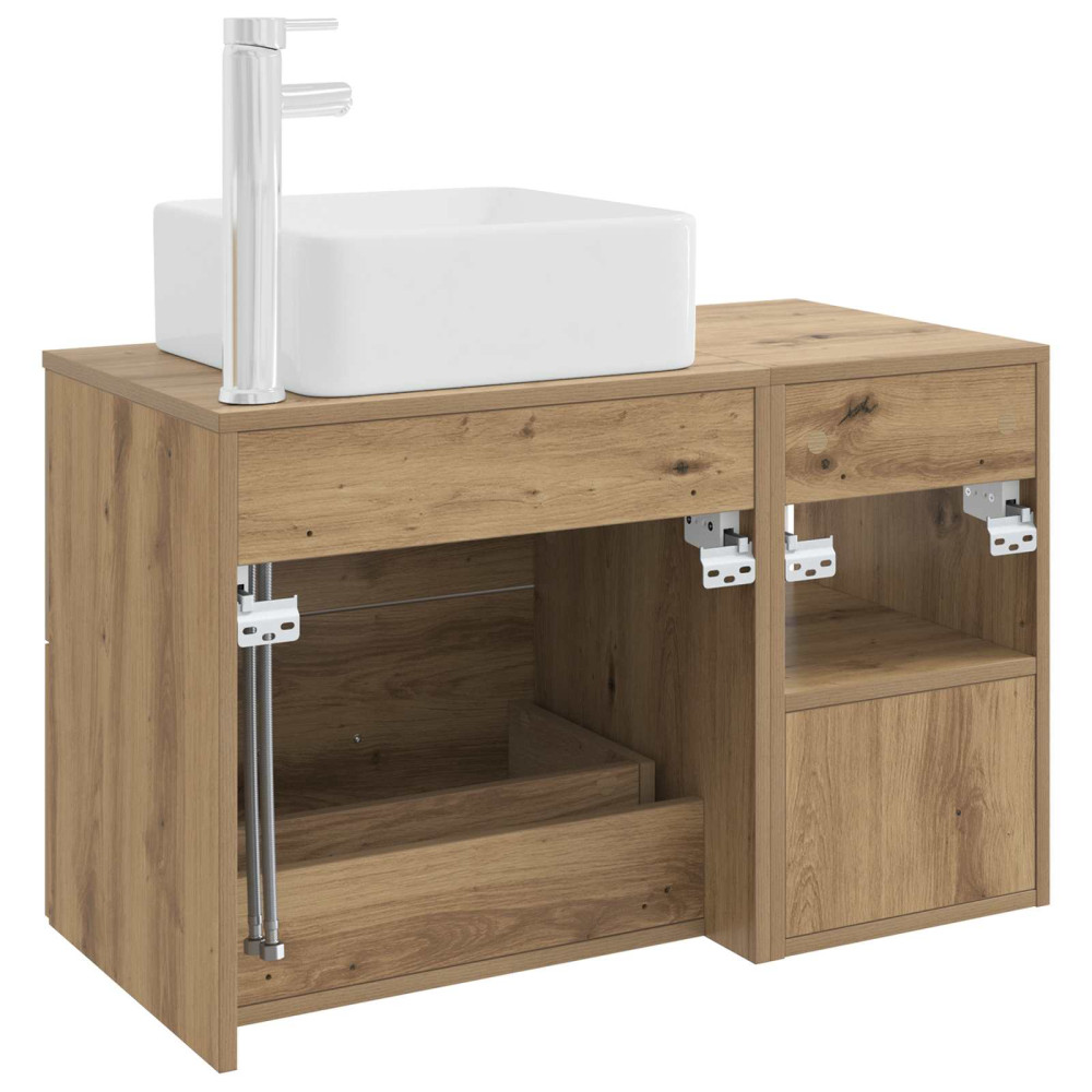 Produktbild för Badrumsmöbelset 2 pcs Artisan-ek Konstruerat trä