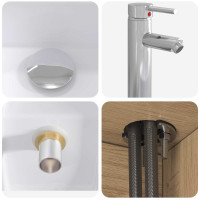 Produktbild för Badrumsmöbelset 2 pcs Artisan-ek Konstruerat trä