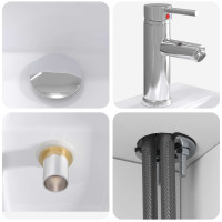 Produktbild för Badrumsmöbelset 2 pcs Vit Konstruerat trä