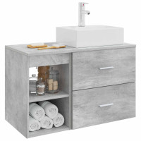 Produktbild för Badrumsmöbelset 2 pcs Betonggrå Konstruerat trä