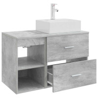 Produktbild för Badrumsmöbelset 2 pcs Betonggrå Konstruerat trä