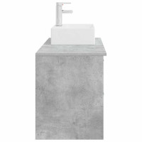 Produktbild för Badrumsmöbelset 2 pcs Betonggrå Konstruerat trä