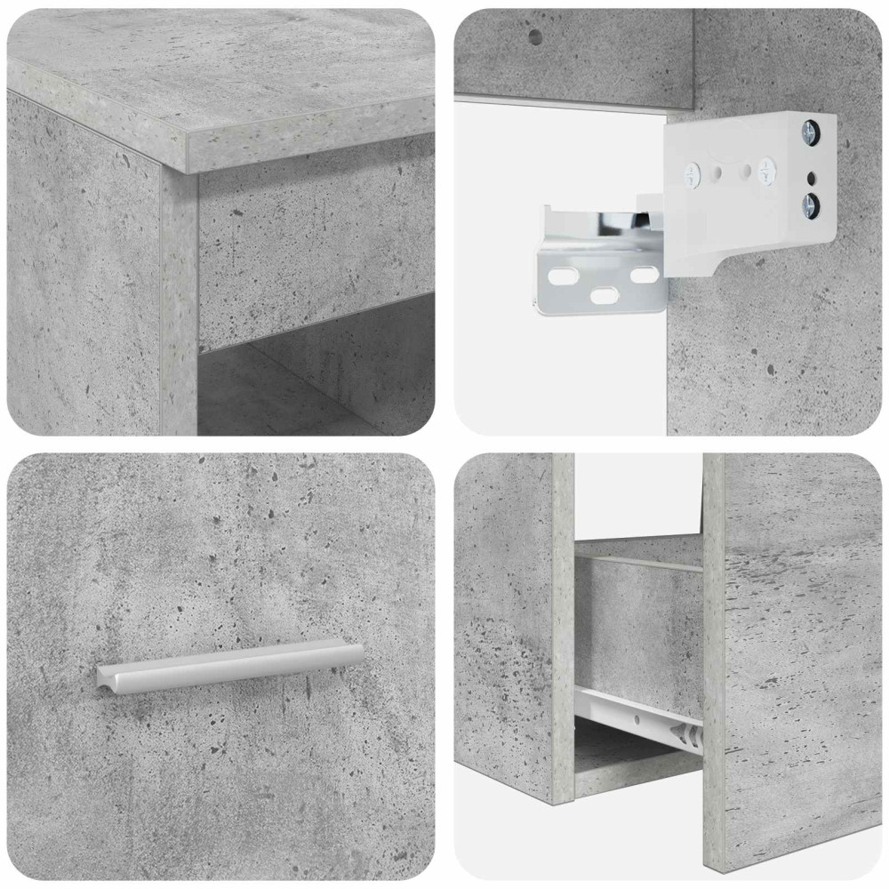 Produktbild för Badrumsmöbelset 2 pcs Betonggrå Konstruerat trä