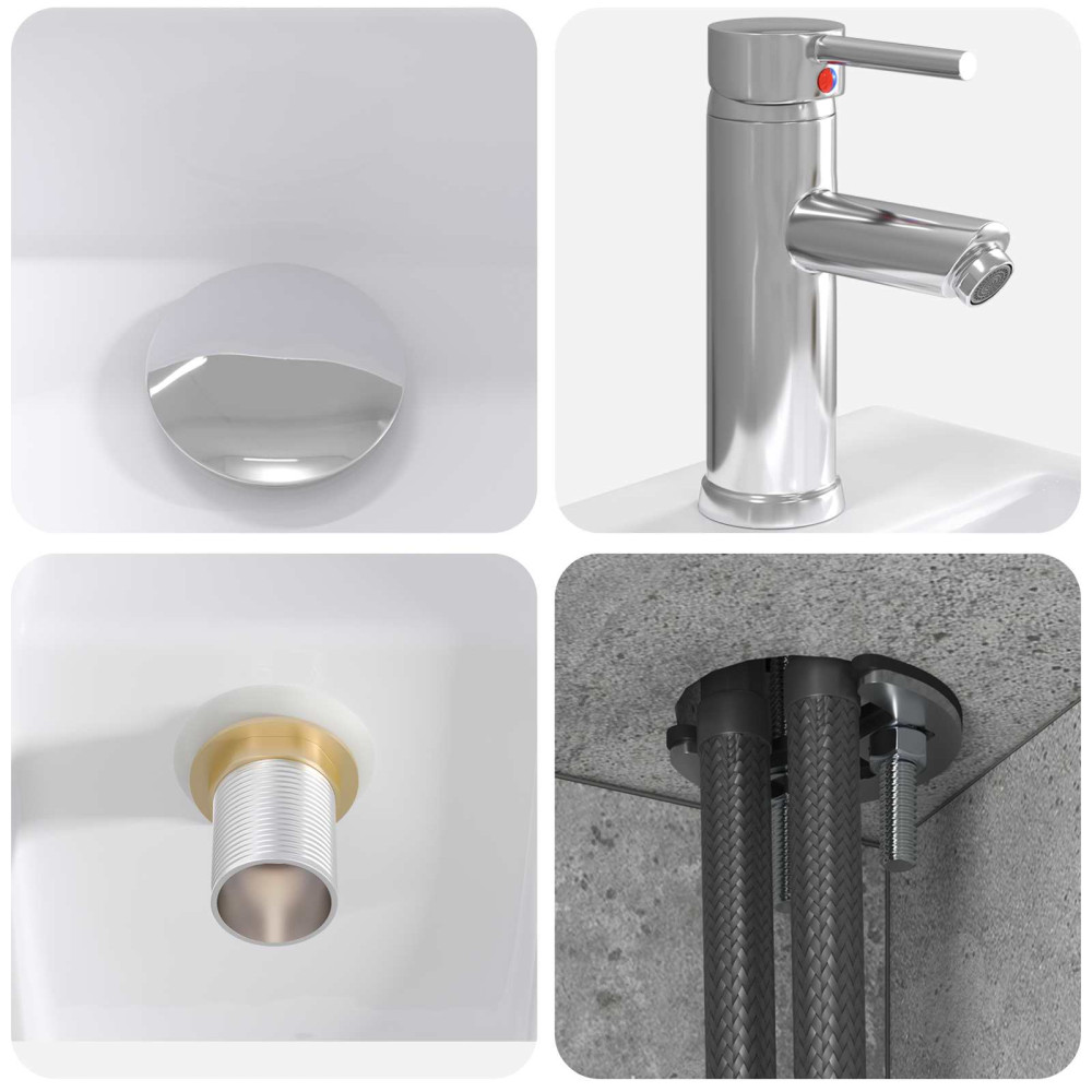 Produktbild för Badrumsmöbelset 2 pcs Betonggrå Konstruerat trä