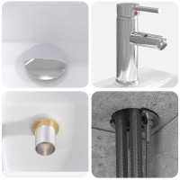 Produktbild för Badrumsmöbelset 2 pcs Betonggrå Konstruerat trä