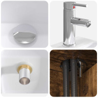 Produktbild för Badrumsmöbelset 2 pcs Rökt ek Konstruerat trä