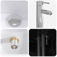 Produktbild för Badrumsmöbelset 2 pcs Svart ek Konstruerat trä