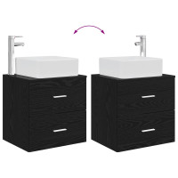 Produktbild för Badrumsmöbelset 2 pcs Svart ek Konstruerat trä