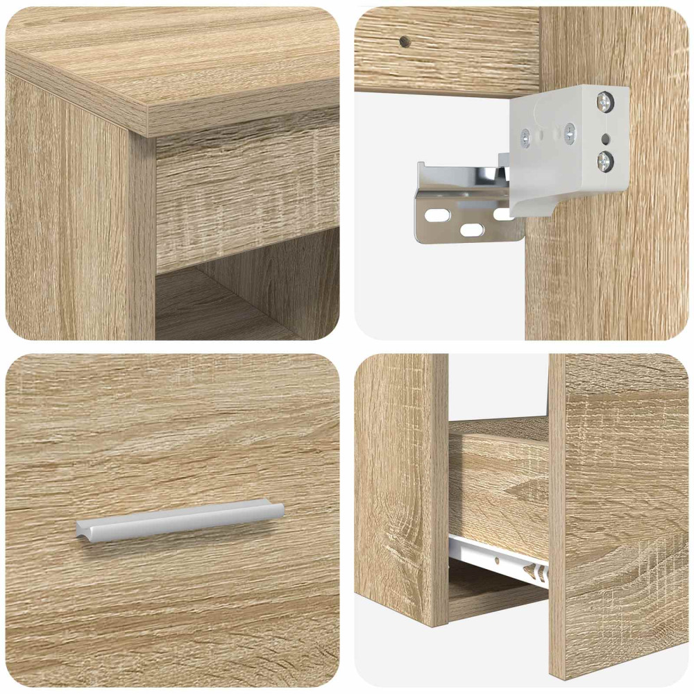 Produktbild för Badrumsmöbelset 2 pcs Sonoma-ek Konstruerat trä