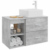 Produktbild för Badrumsmöbelset 2 pcs Betonggrå Konstruerat trä