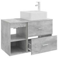 Produktbild för Badrumsmöbelset 2 pcs Betonggrå Konstruerat trä
