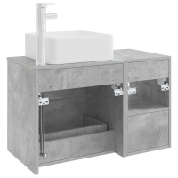 Produktbild för Badrumsmöbelset 2 pcs Betonggrå Konstruerat trä