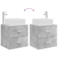 Produktbild för Badrumsmöbelset 2 pcs Betonggrå Konstruerat trä
