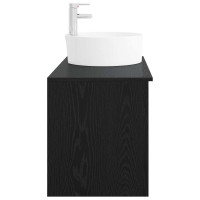 Produktbild för Badrumsmöbelset 2 pcs Svart ek Konstruerat trä