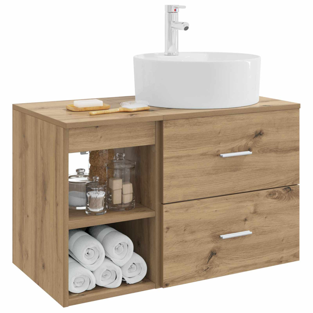 Produktbild för Badrumsmöbelset 2 pcs Artisan-ek Konstruerat trä