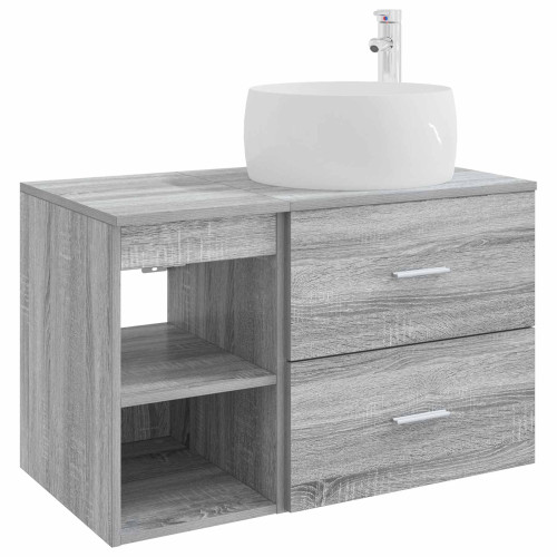 vidaXL Badrumsmöbelset 2 pcs Grå Sonoma Konstruerat trä