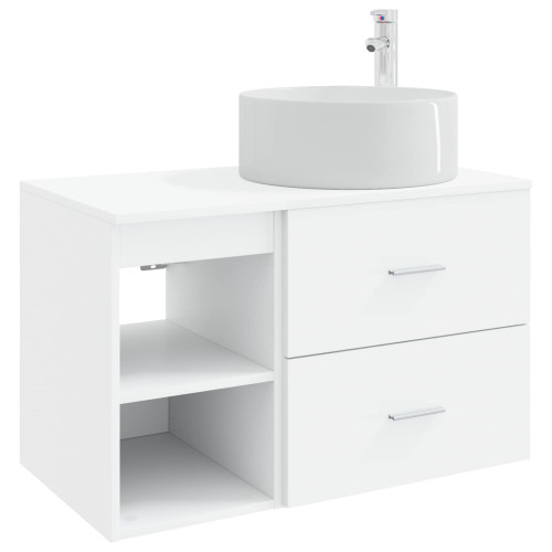 vidaXL Badrumsmöbelset 2 pcs Vit Konstruerat trä