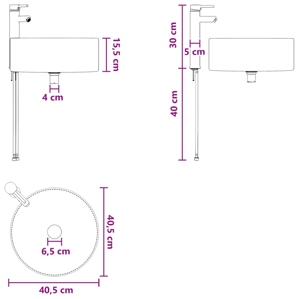 Produktbild för Badrumsmöbelset 2 pcs Vit Konstruerat trä