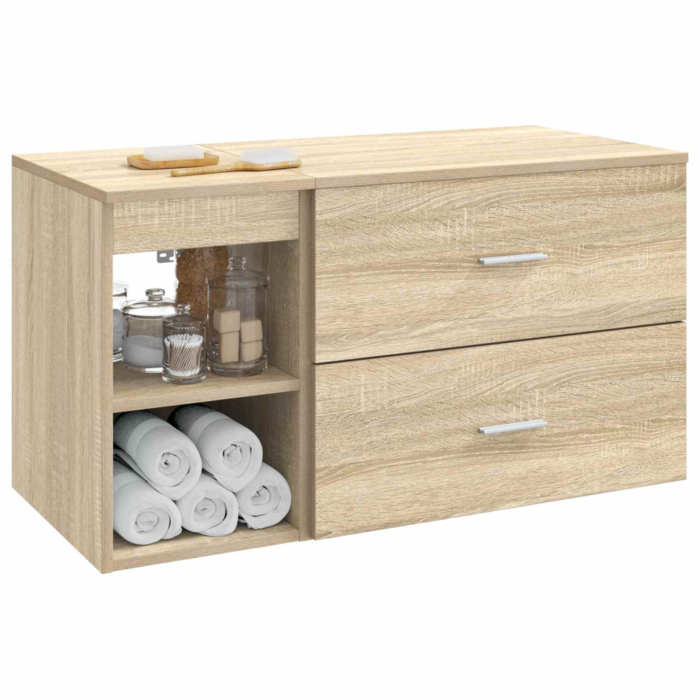 Produktbild för Badrumsmöbelset 2 pcs Sonoma-ek Konstruerat trä