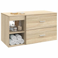 Produktbild för Badrumsmöbelset 2 pcs Sonoma-ek Konstruerat trä