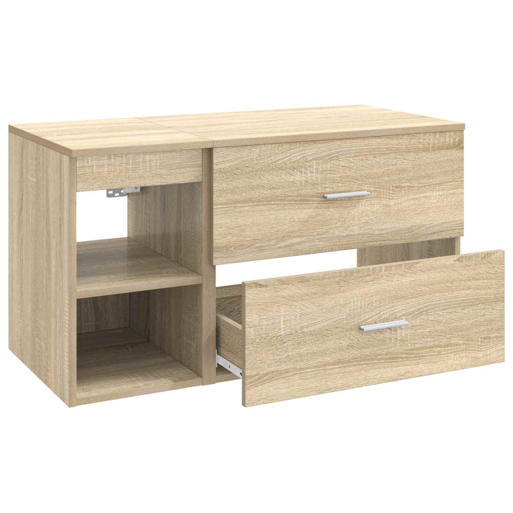 Produktbild för Badrumsmöbelset 2 pcs Sonoma-ek Konstruerat trä