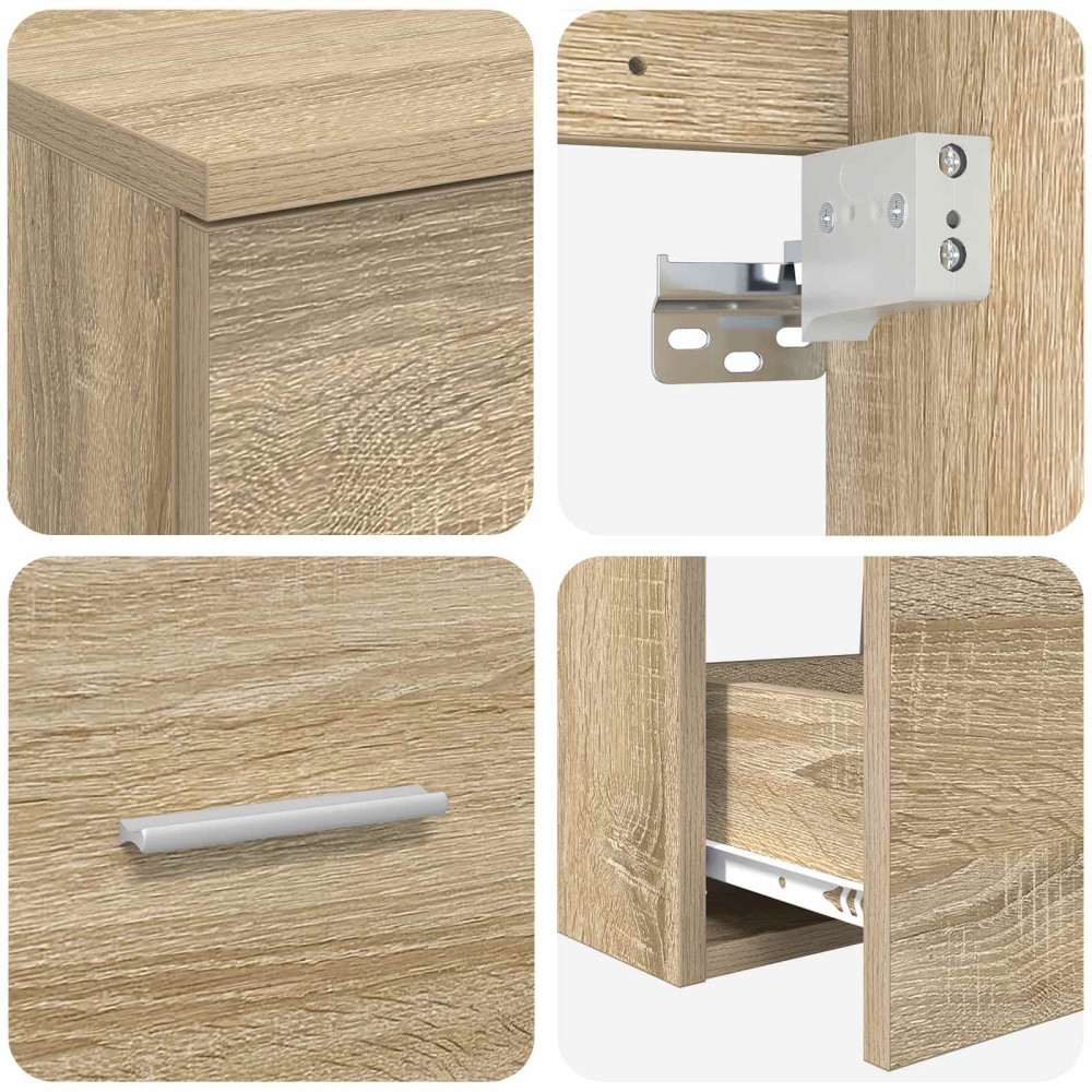 Produktbild för Badrumsmöbelset 2 pcs Sonoma-ek Konstruerat trä