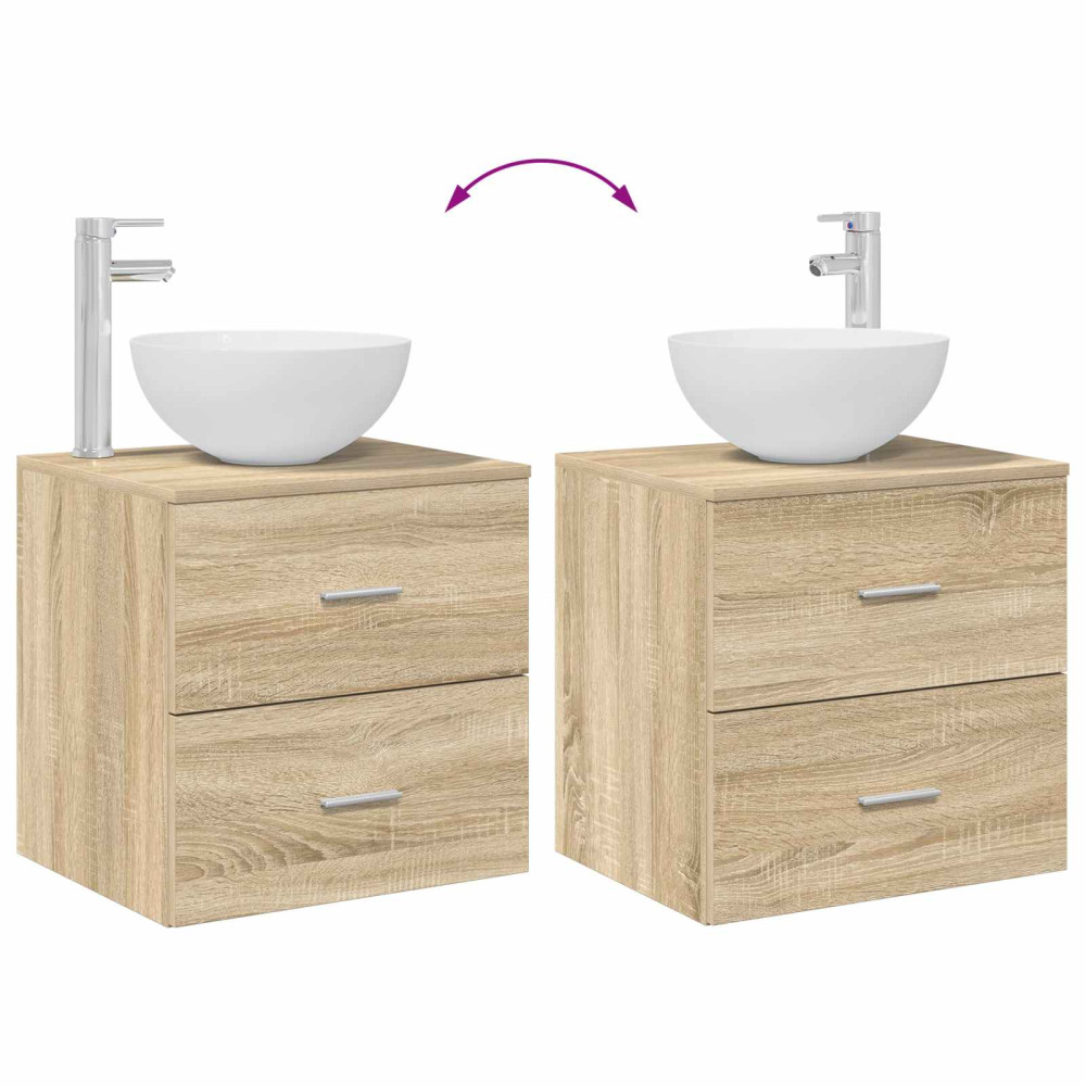 Produktbild för Badrumsmöbelset 2 pcs Sonoma-ek Konstruerat trä