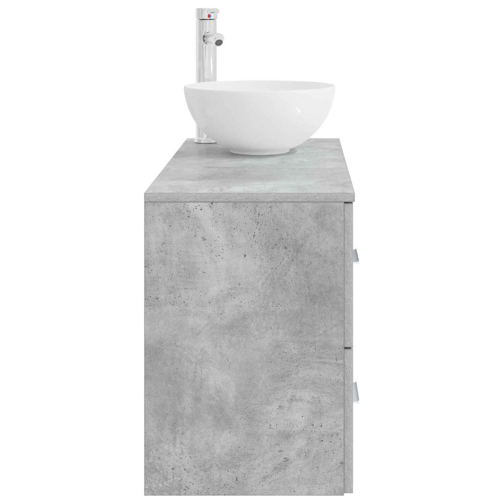 Produktbild för Badrumsmöbelset 2 pcs Betonggrå Konstruerat trä
