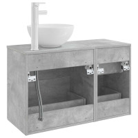 Produktbild för Badrumsmöbelset 2 pcs Betonggrå Konstruerat trä