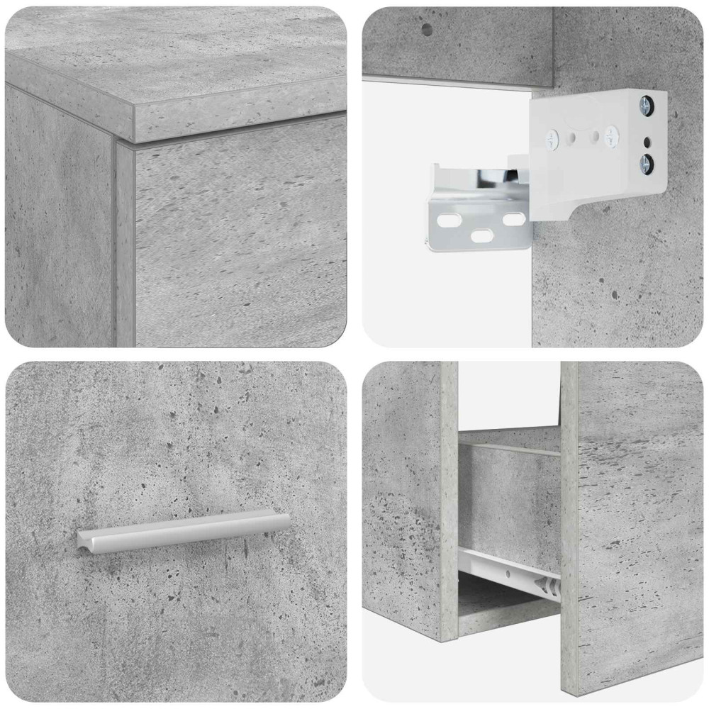 Produktbild för Badrumsmöbelset 2 pcs Betonggrå Konstruerat trä
