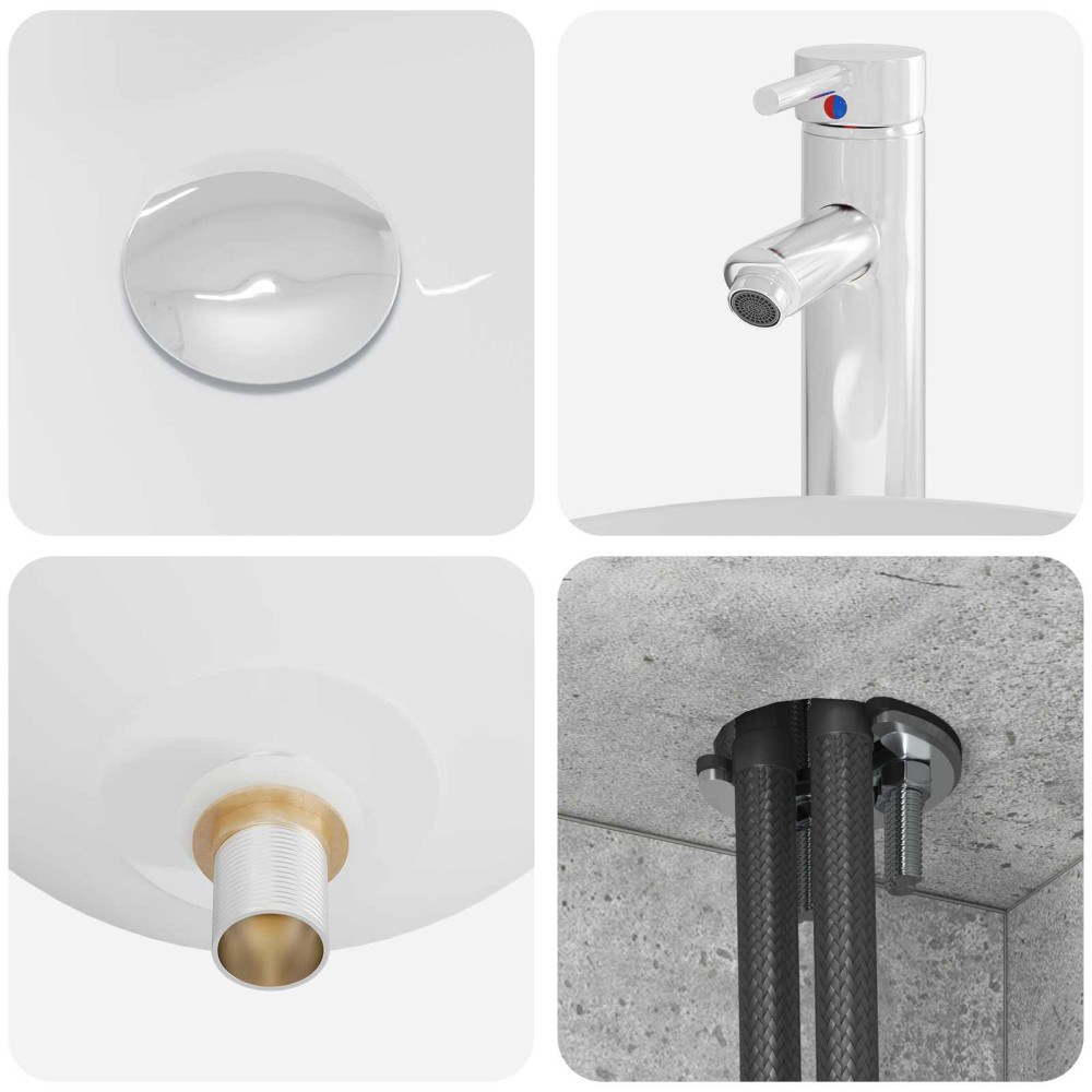 Produktbild för Badrumsmöbelset 2 pcs Betonggrå Konstruerat trä