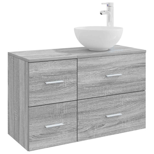 vidaXL Badrumsmöbelset 2 pcs Grå Sonoma Konstruerat trä