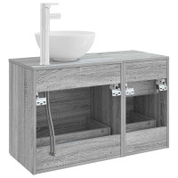 Produktbild för Badrumsmöbelset 2 pcs Grå Sonoma Konstruerat trä