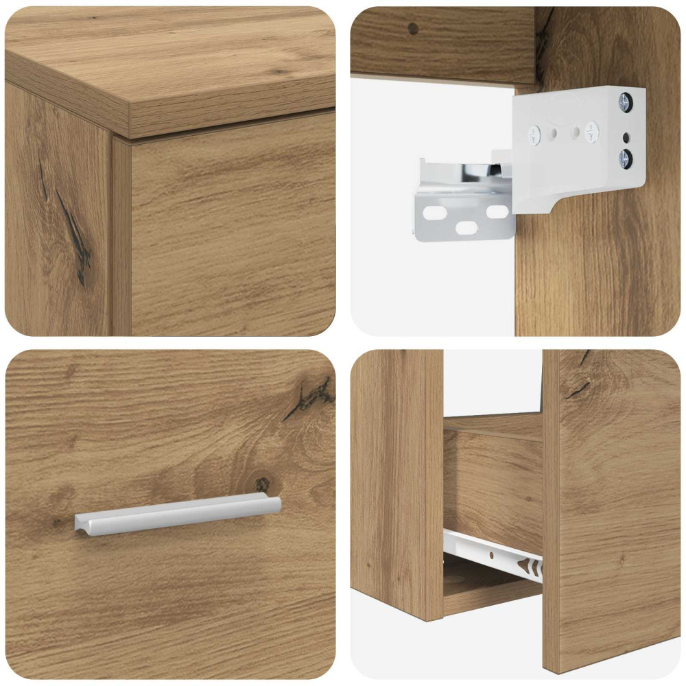 Produktbild för Badrumsmöbelset 2 pcs Artisan-ek Konstruerat trä