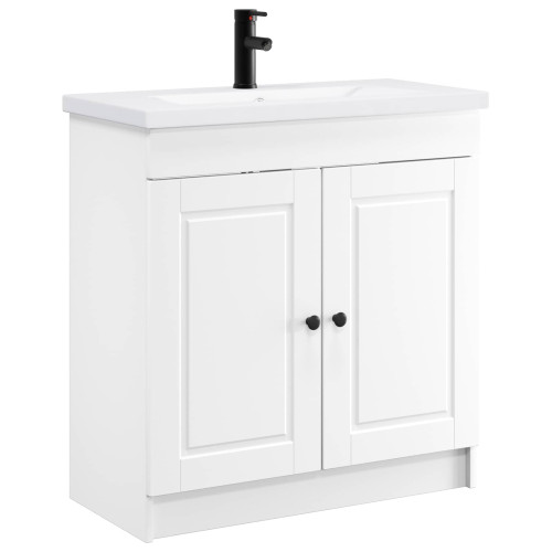 vidaXL Badrumsmöbelset Vit 56 x 37,5 x 81 cm Konstruerat trä