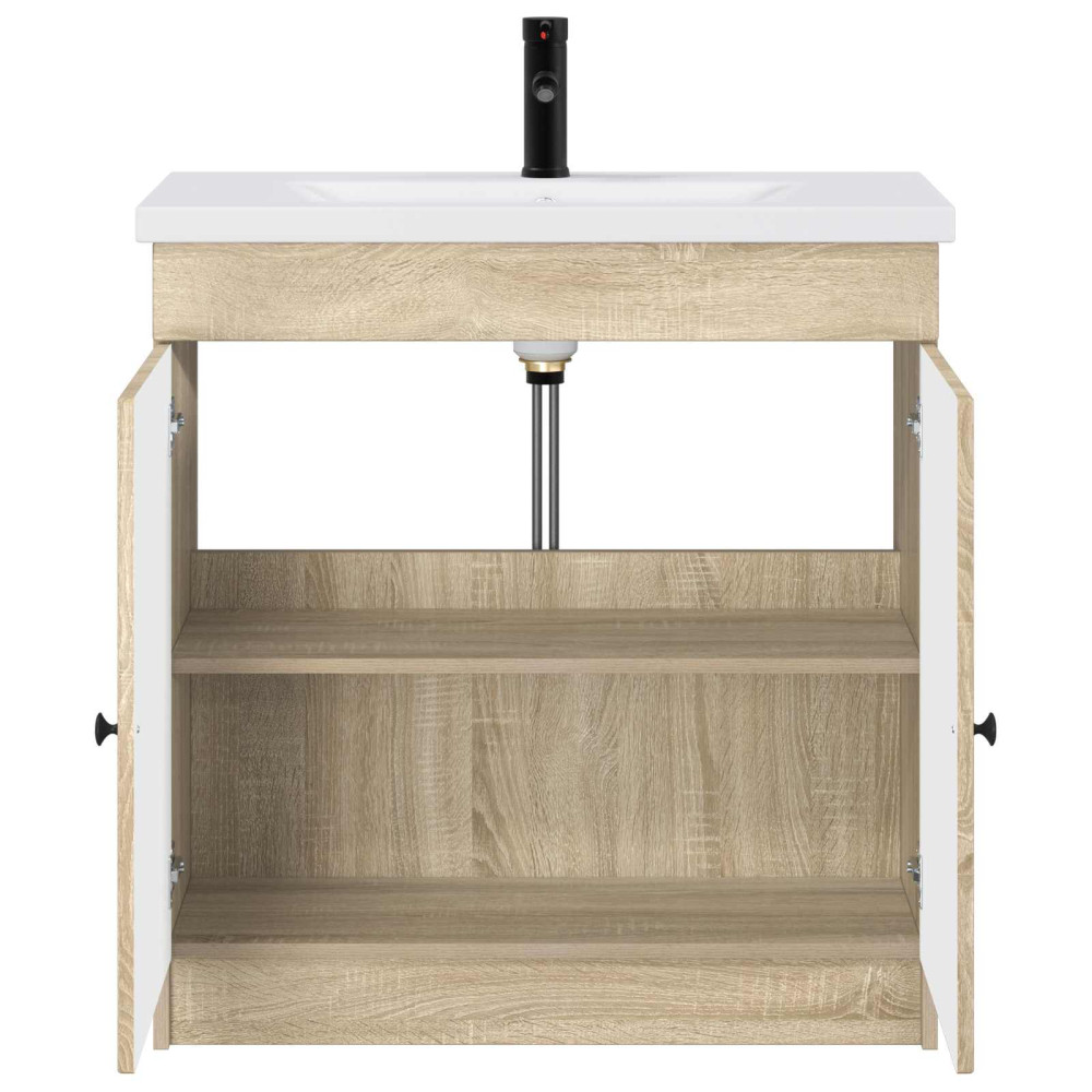 Produktbild för Badrumsmöbelset Sonoma-ek 56 x 37,5 x 81 cm Konstruerat trä