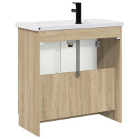Produktbild för Badrumsmöbelset Sonoma-ek 56 x 37,5 x 81 cm Konstruerat trä