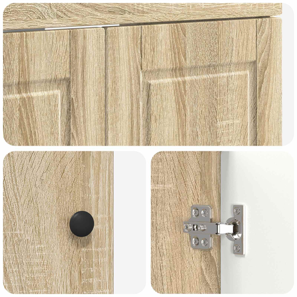 Produktbild för Badrumsmöbelset Sonoma-ek 56 x 37,5 x 81 cm Konstruerat trä