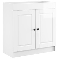 Produktbild för Badrumsmöbelset Vit högglans 56 x 37,5 x 81 cm Konstruerat trä