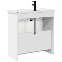 Produktbild för Badrumsmöbelset Vit högglans 56 x 37,5 x 81 cm Konstruerat trä