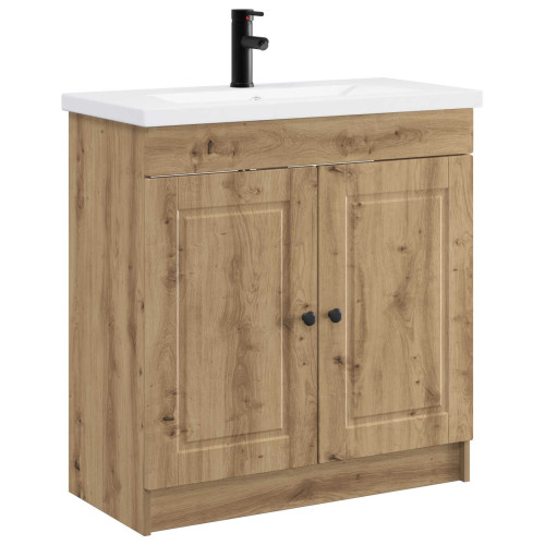 vidaXL Badrumsmöbelset Artisan-ek 56 x 37,5 x 81 cm Konstruerat trä