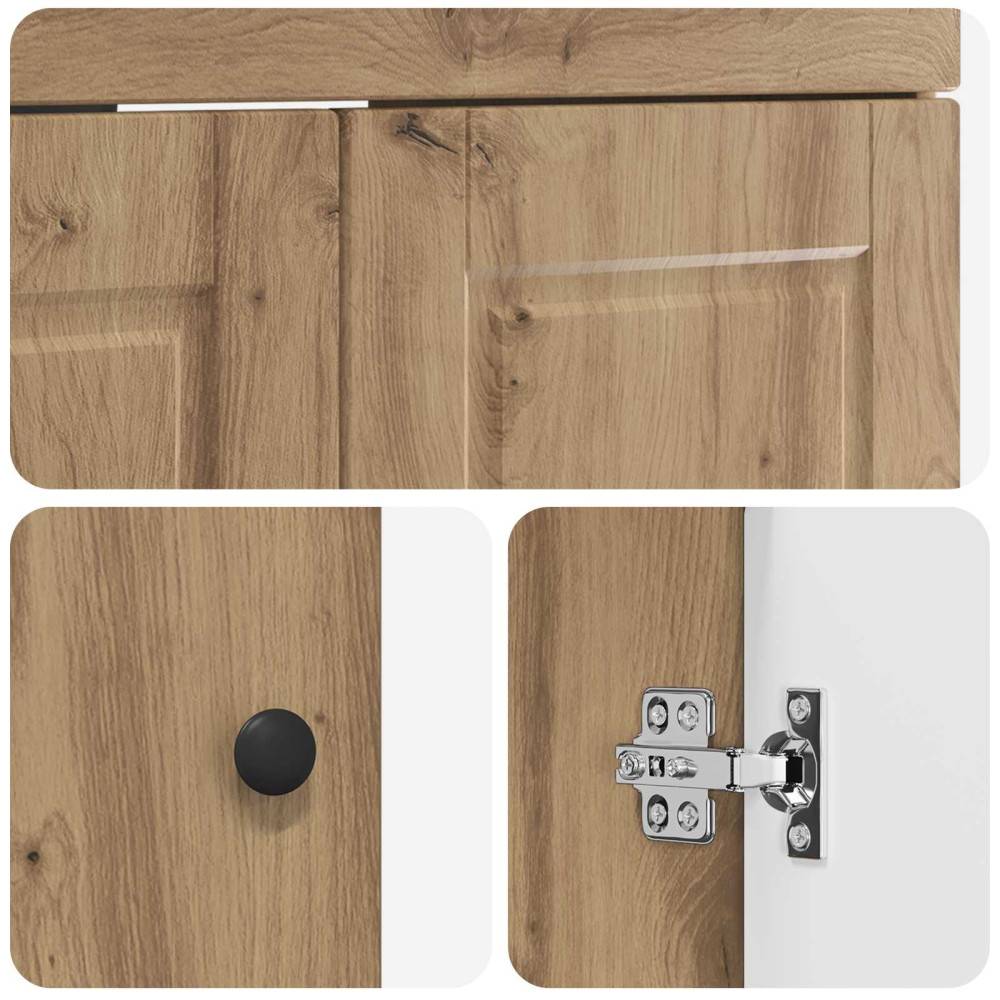 Produktbild för Badrumsmöbelset Artisan-ek 56 x 37,5 x 81 cm Konstruerat trä