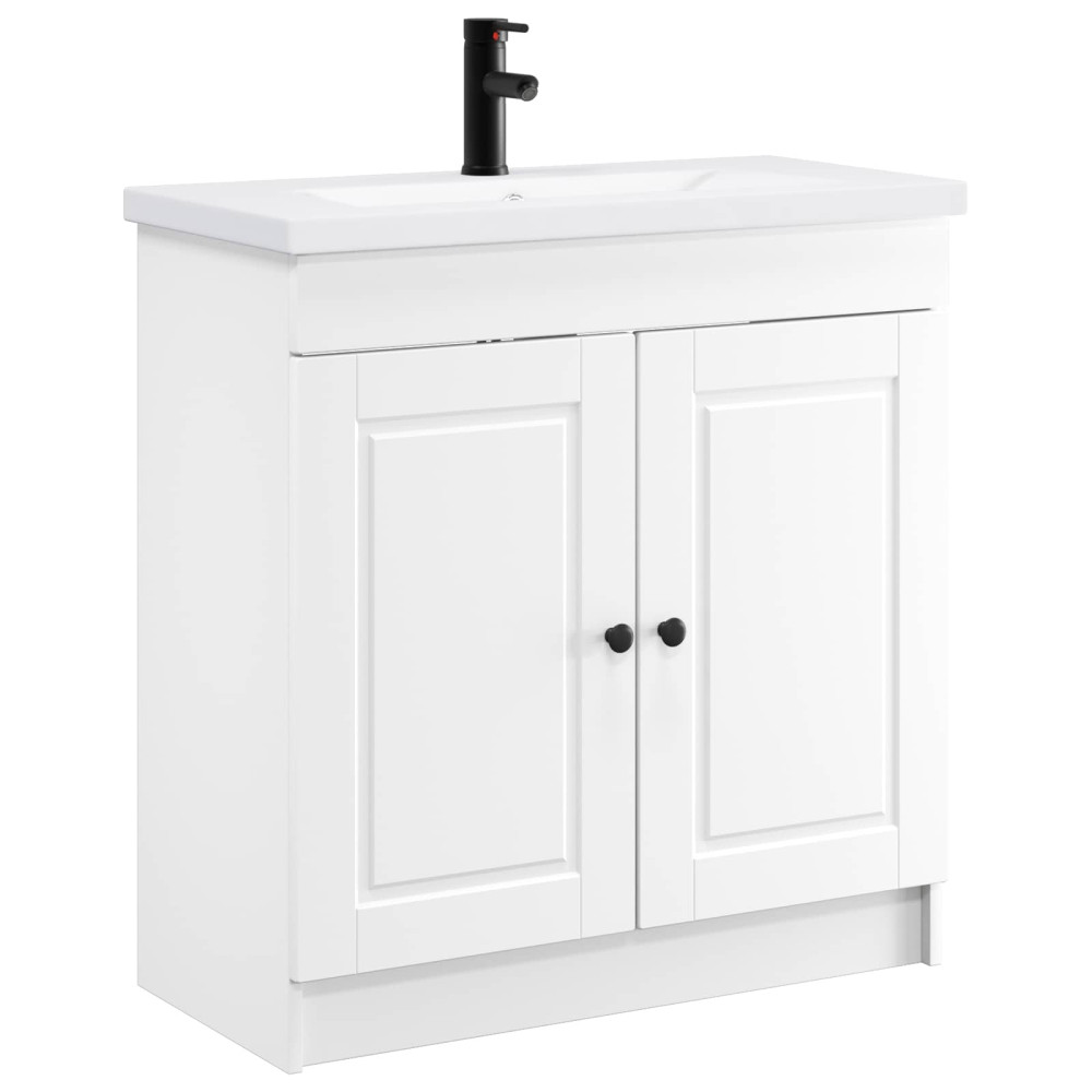 Produktbild för Badrumsmöbelset Vit 78,5 x 37,5 x 81 cm Konstruerat trä
